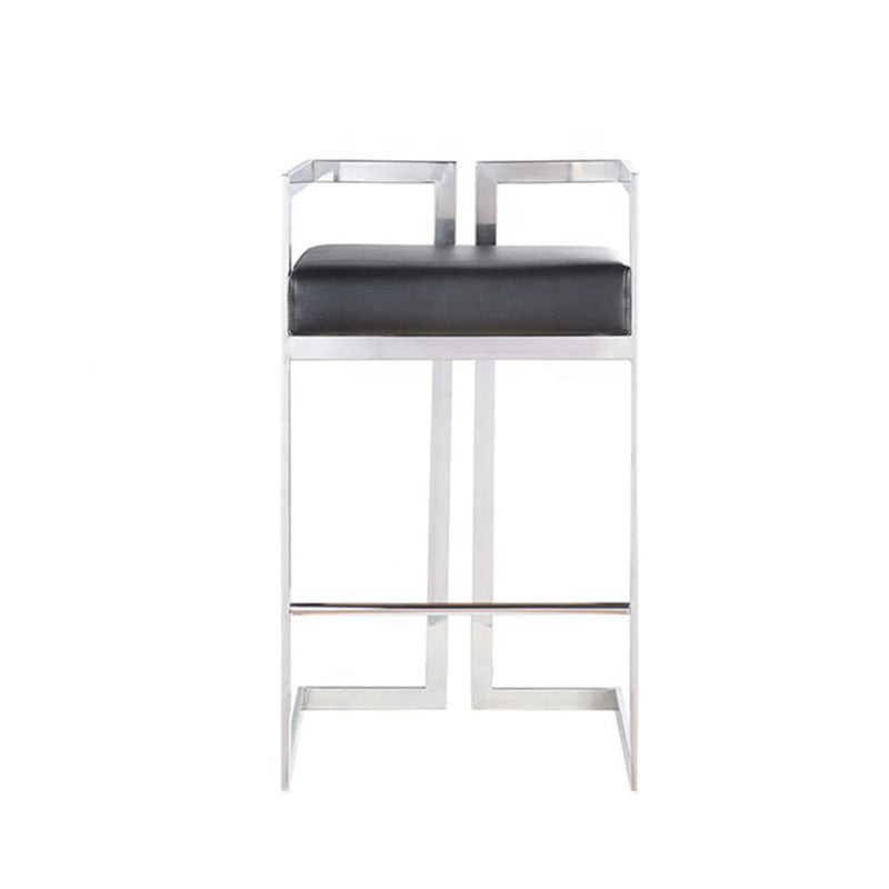 Take Me Home Black Cushioned Harvey Stool with Silver Frame U2