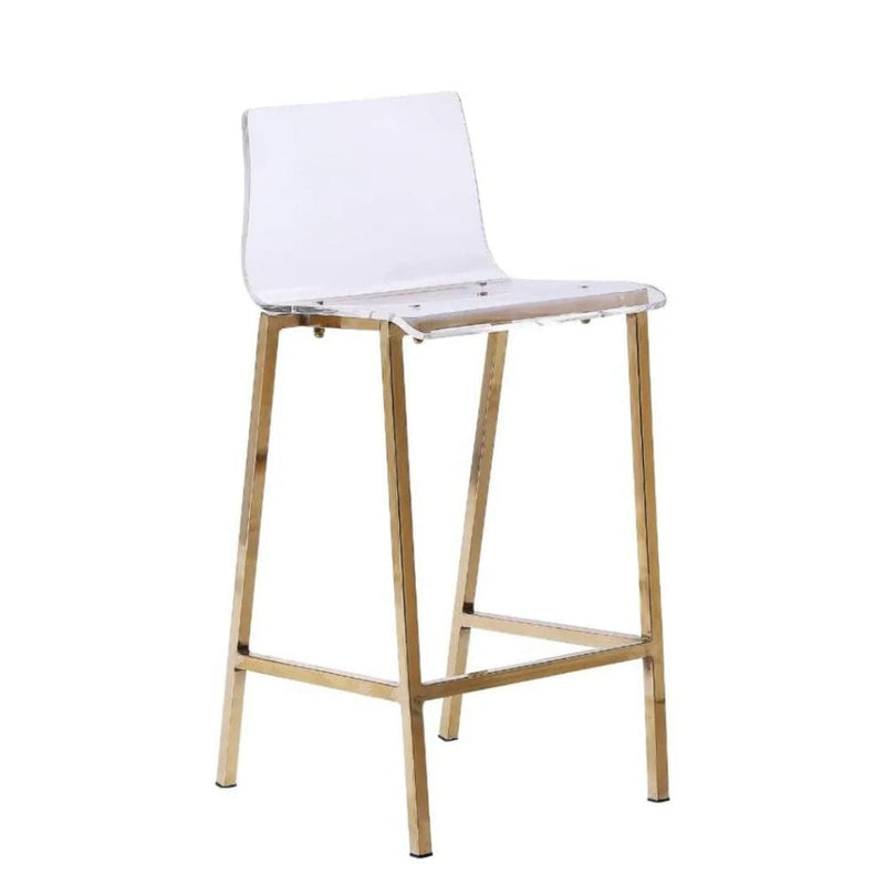 Take Me Home Clear Finish Sasha Stool with Gold Frame J6