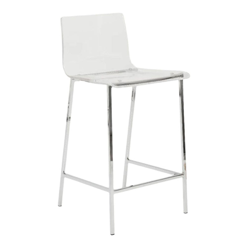 Take Me Home Clear Finish Sasha Stool with Silver Frame U3