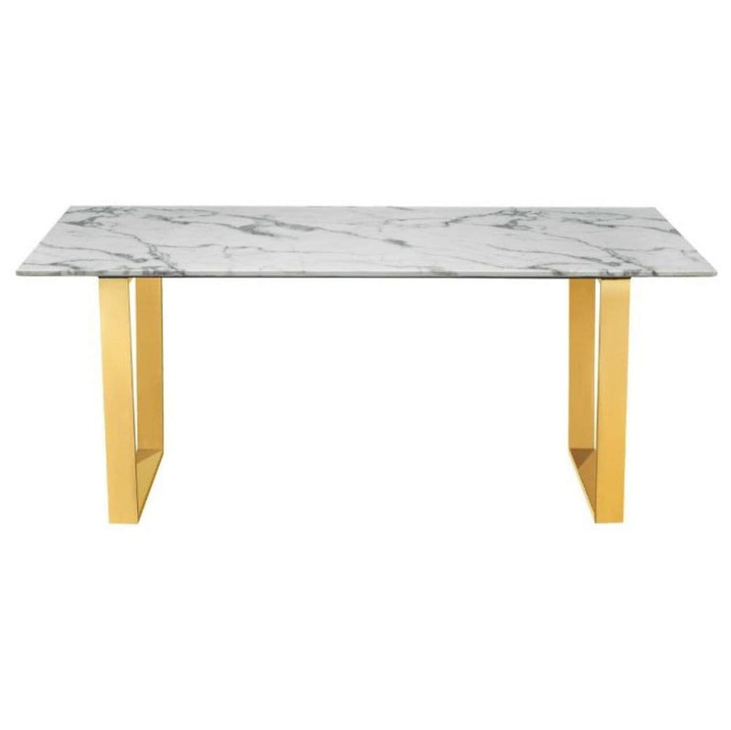 Take Me Home Rectangle Faux Marble Dining Table Y5
