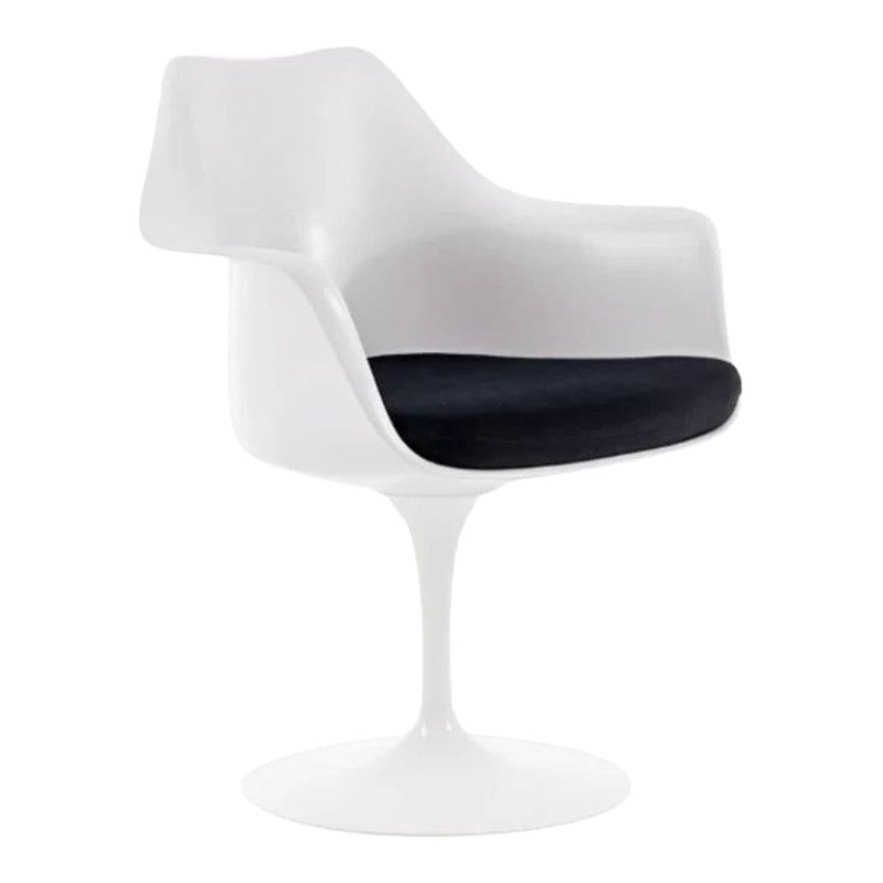 Take Me Home Tulip Chair with Arm, Fiberglass, Black H4