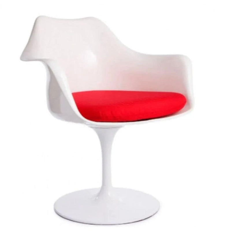 Take Me Home Tulip Chair with Arm, Fiberglass, Red L8