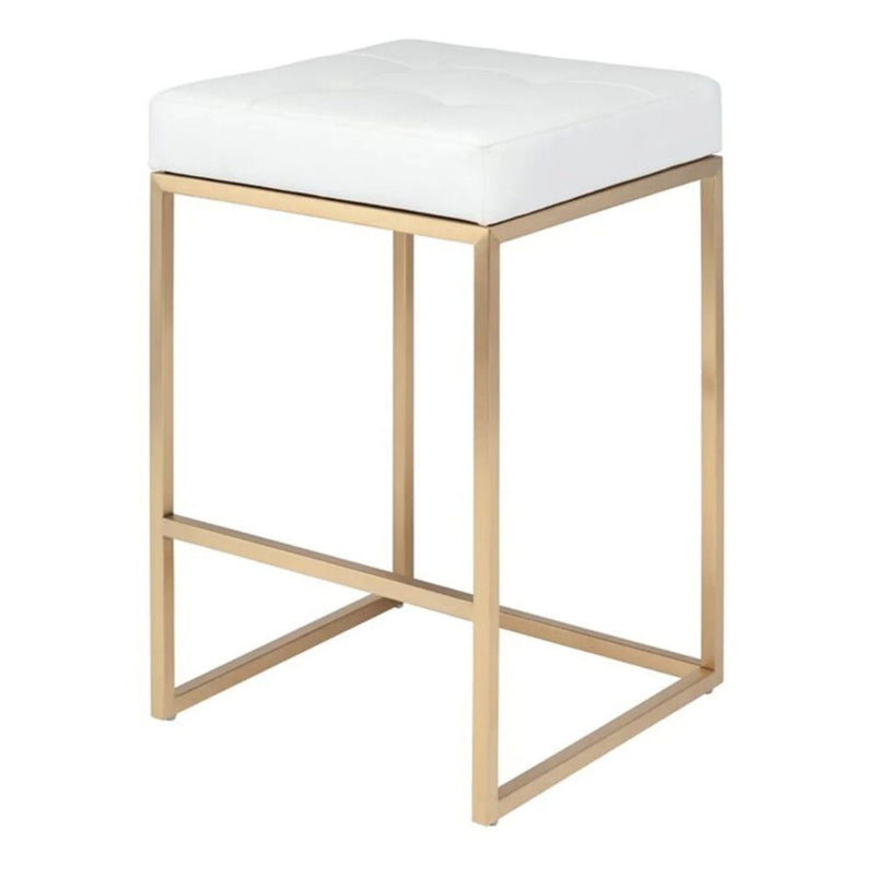 Take Me Home White Stainless Steel Pipe Counter Stool D4