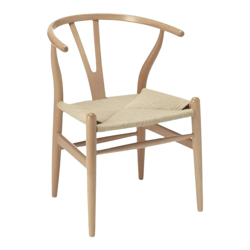 Take Me Home Wishbone Wood Dining Chair with Woven Seat, Natural W3