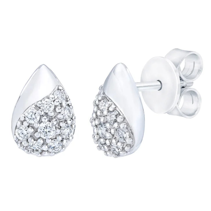 Teardrop Shaped Round Brilliant Diamond Earrings (0.32 ctw) X7