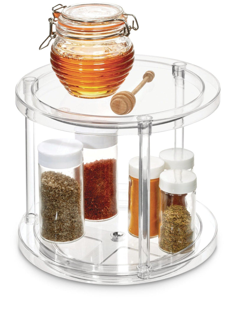The Home Edit by iDESIGN Clear 2-Tier Rotating Turntable Organizer W8