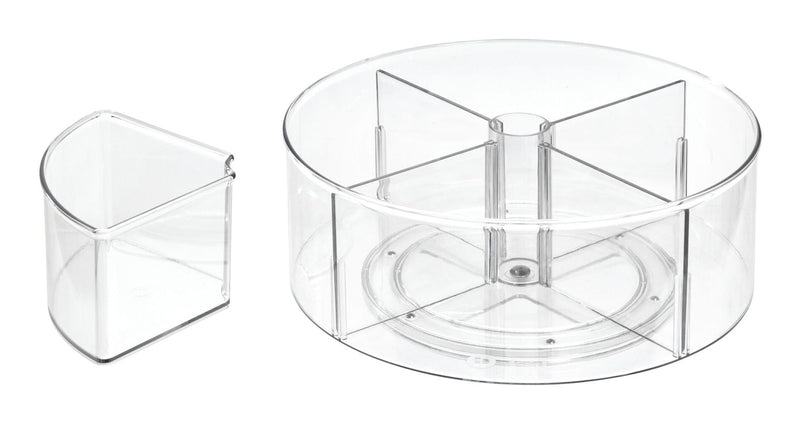 The Home Edit by iDESIGN Clear Divided Rotating Turntable Organizer J9