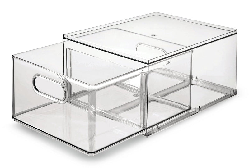 The Home Edit by iDESIGN Clear Stackable Divided Customizable Storage Drawer, 11.5-L J3
