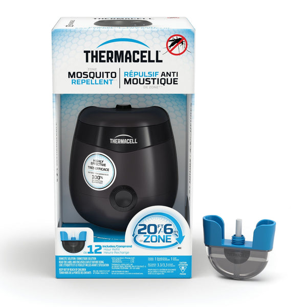 Thermacell E-ZoneGuard Patio Rechargeable Mosquito Repeller with 12-Hr Refill and 5.5-Hr Battery, Charcoal R3