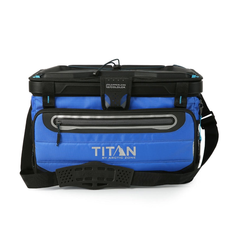Titan by Arctic Zone 50 Can Collapsible Zipperless Cooler, Blue X8