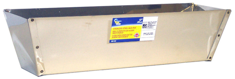 Tool Tech Stainless Steel Drywall Joint Compound Mud Pan with Sheared Edges, 12-in L7