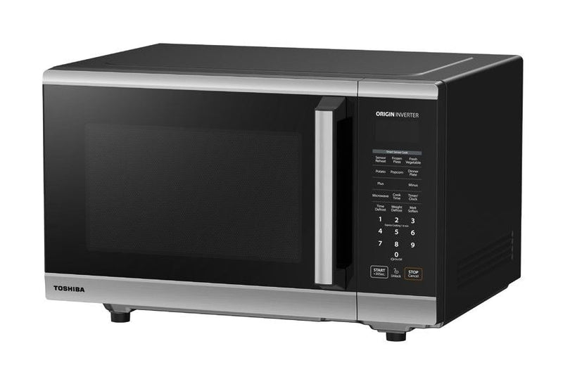Toshiba Stainless Steel Countertop Microwave Inverter Flatbed, 1.2-cu.-ft. T9