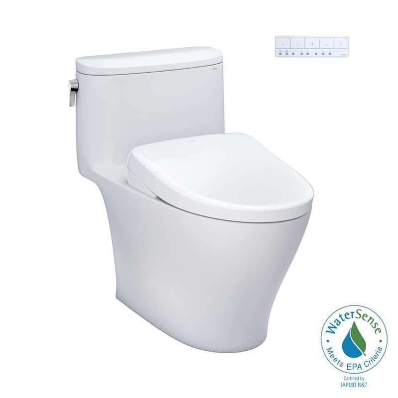 TOTO WASHLET+ Nexus One-Piece Elongated 1.28 GPF Toilet with S7 Contemporary Bidet Seat, Cotton White L5