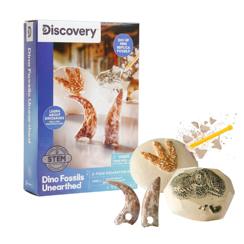 Toy Excavation Kit Mini Unearthed Dino Fossils 2pc N9