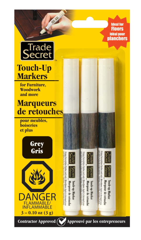 Trade Secret Touch-Up Repair Marker, Quick Drying & Fade Resistant, Grey, 3-pk V4