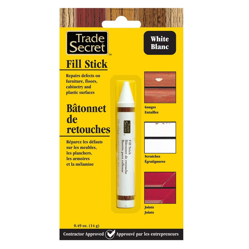 Trade Secret Wood Fill Sticks for Defects, 100% Wax, White K1