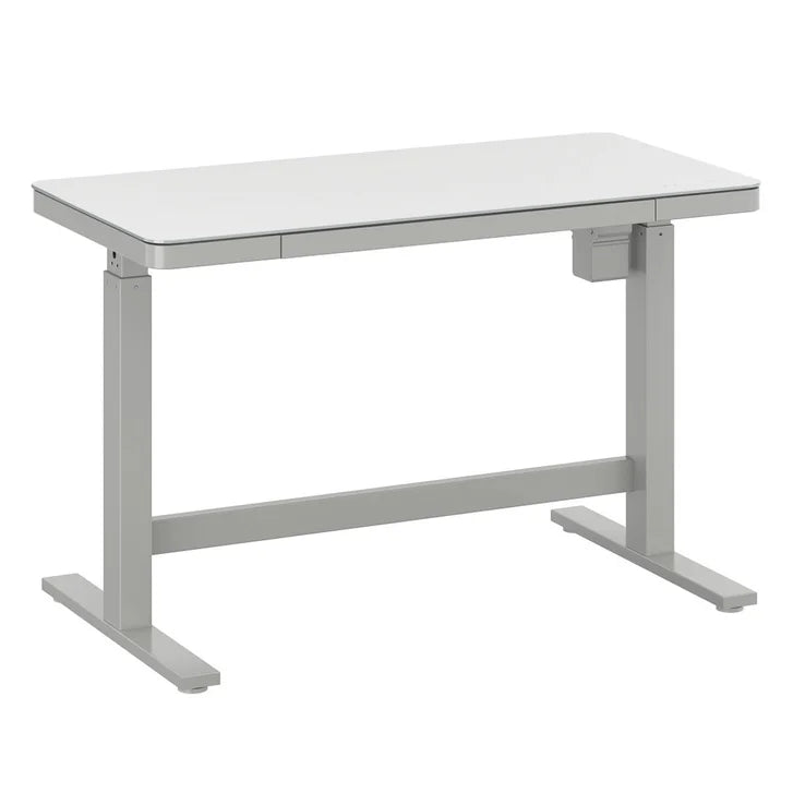 Tresanti Tessa 119.4 cm (47 in.) Adjustable Height Desk with LED Lighting, White V8