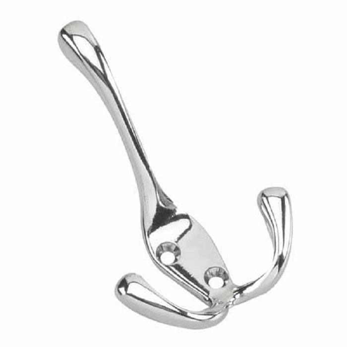 Tri-hook, 4", Chrome, 3pk B4