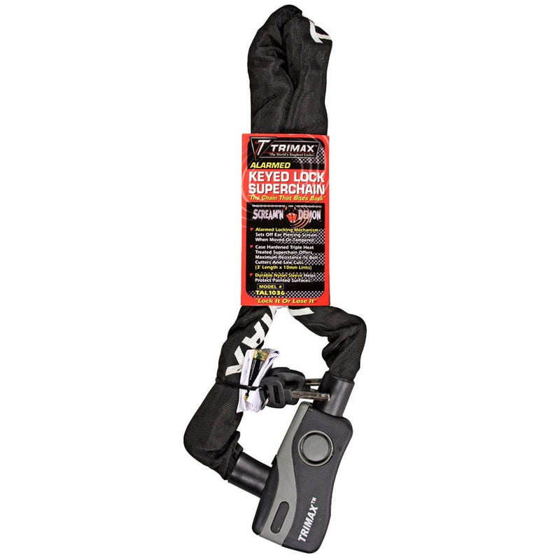 Trimax 36-in Alarmed Lock with Thex Superchain, Corrosion- resistant Z8