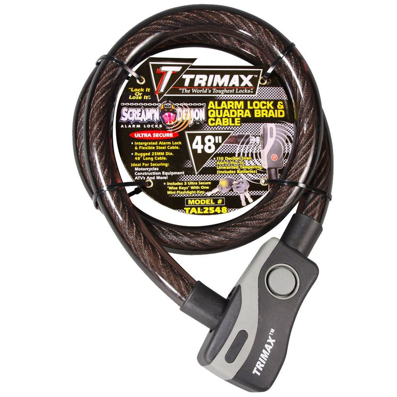 Trimax 48-in Alarmed Lock Chain with Quadra Braid Cable J7