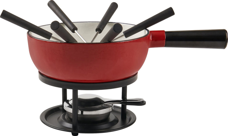 Trudeau Cast Iron Cheese Fondue Burner, Red H6