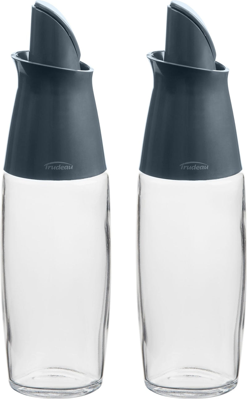 Trudeau Glass Automatic Oil Bottle Dispenser Set, 2-pc, Clear C9