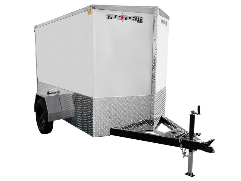 True North 5 x 8-ft Enclosed Trailer with Ramp Door, White C6
