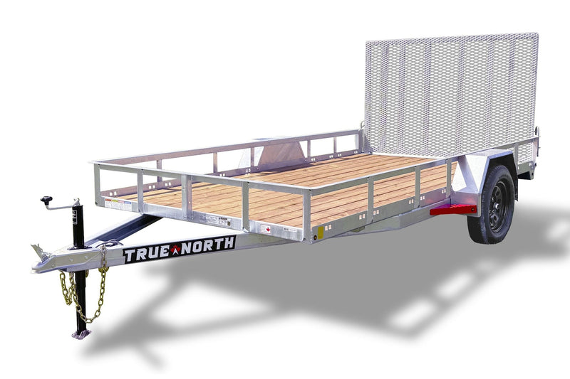 True North 77-in x 12-ft Utility Trailer With Gate, Silver G0