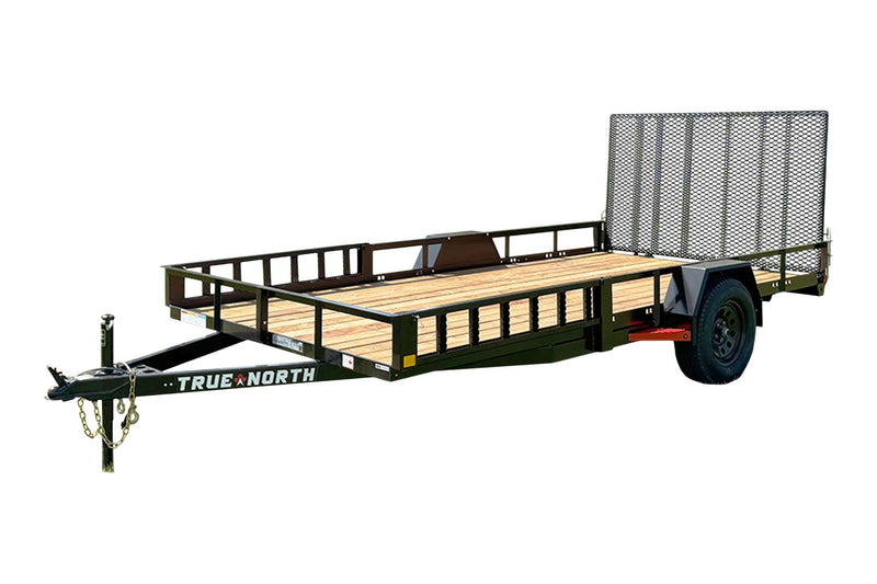 True North 83-in x 14-ft Utility Trailer With Gate & Side ATV Ramps, Black I7