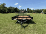 True North 83-in x 14-ft Utility Trailer With Gate & Side ATV Ramps, Black