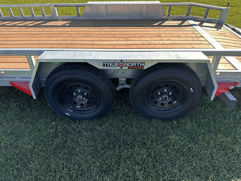 True North 83-in x 16-ft Tandem Axle Utility Trailer, Galvanized D6