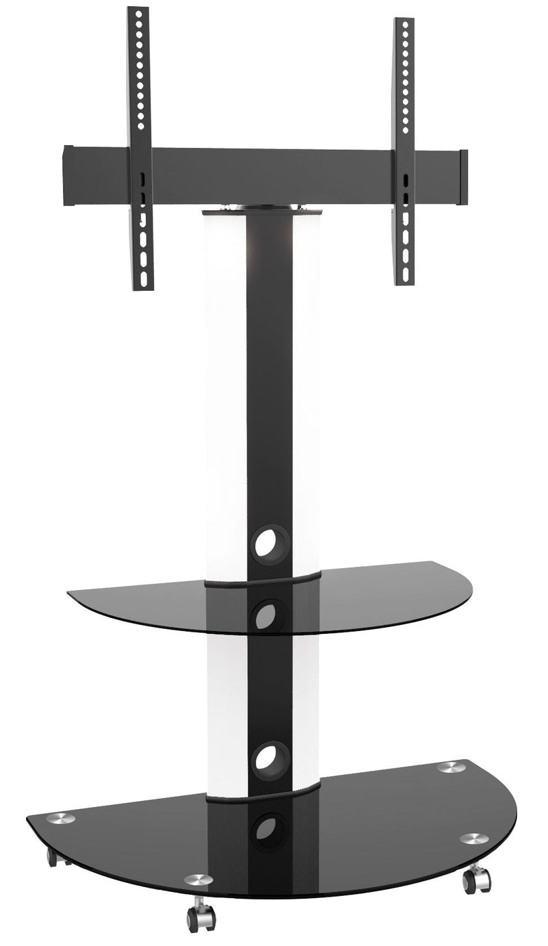 TygerClaw LCD84113BLK Superior TV Cart with Glossy Glass Base and Shelf, 32-in to 55-in B9