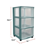 Type A 3-Drawer Storage Tower, Green