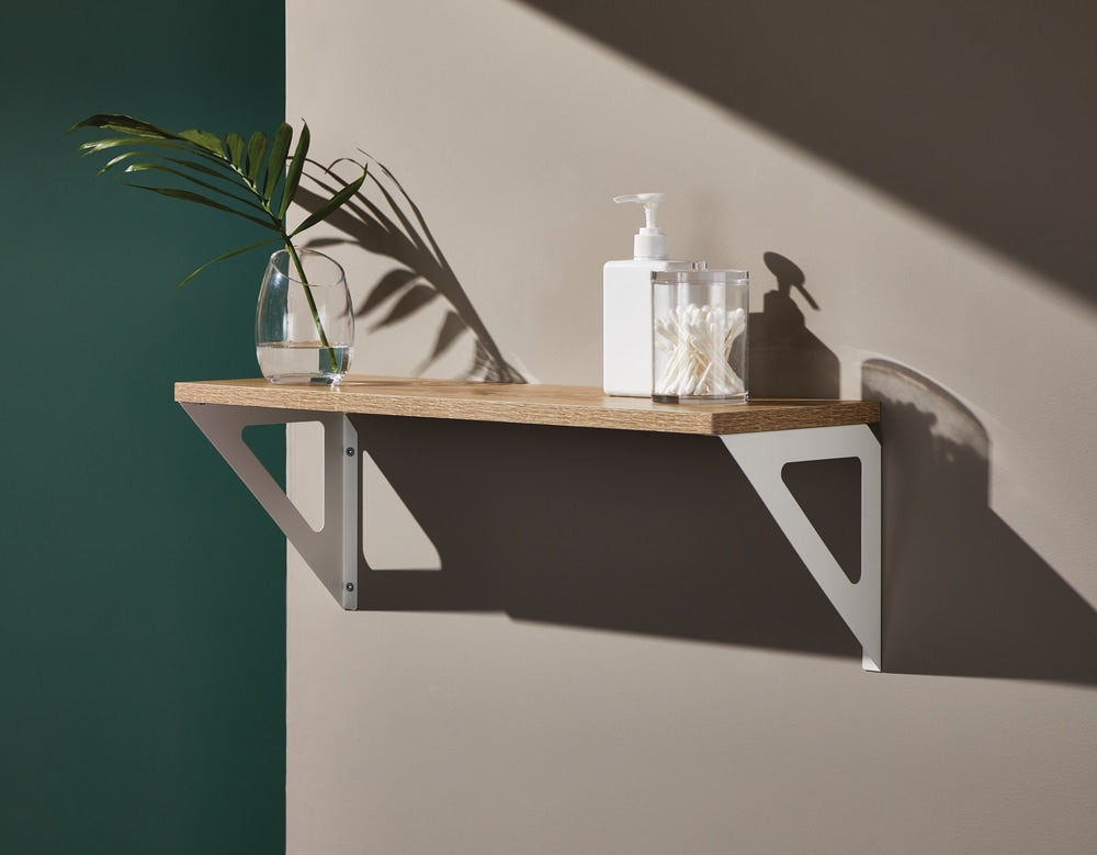 type A Align Floating Dual Bracket Shelf Kit, Oak, 8 x 24-in