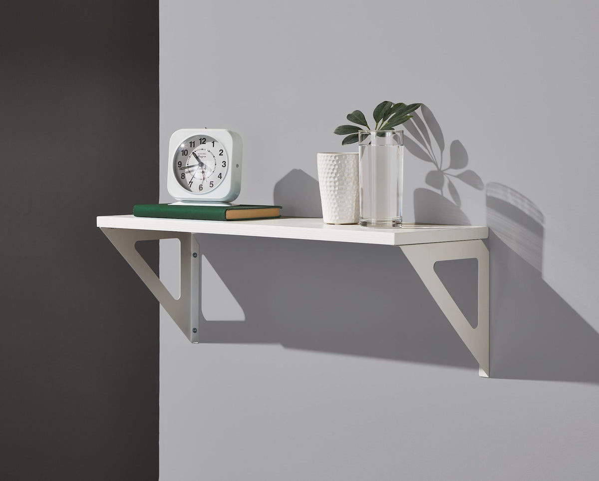 type A Align Floating Dual Bracket Shelf Kit, White, 8 x 24-in
