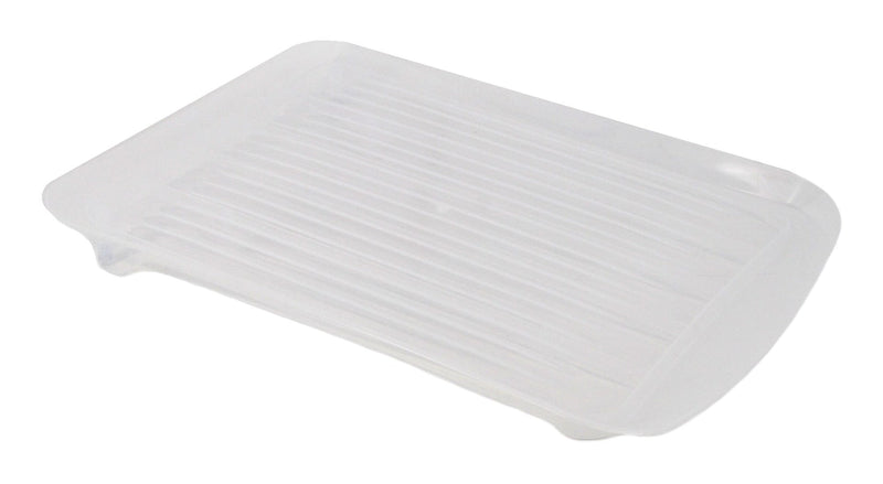 Type A Anti-Microbial Plastic Drainboard Tray For Kitchen Dish Drying Rack, Clear W0