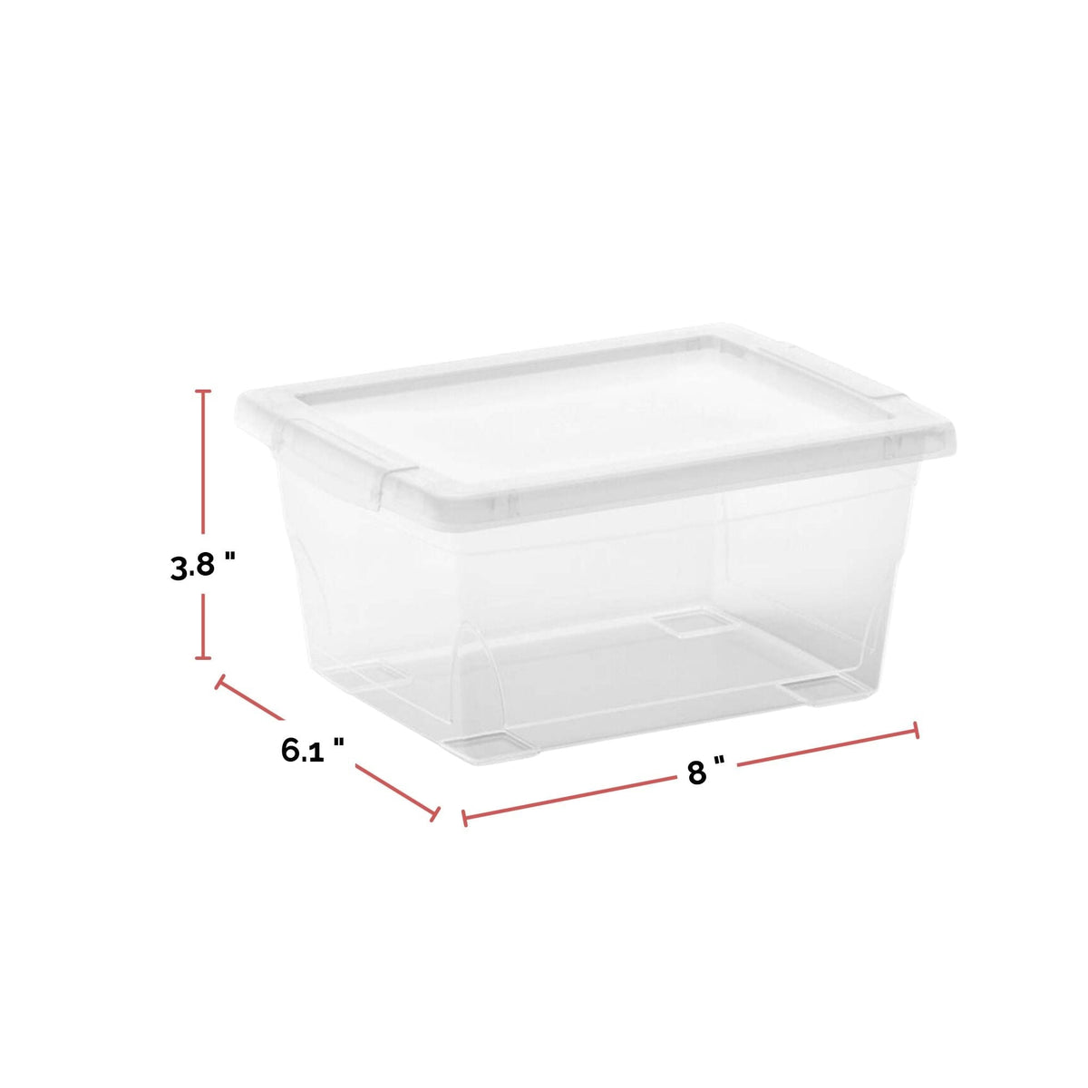 type A Clarity Transparent Storage Box with Lid, 2-L