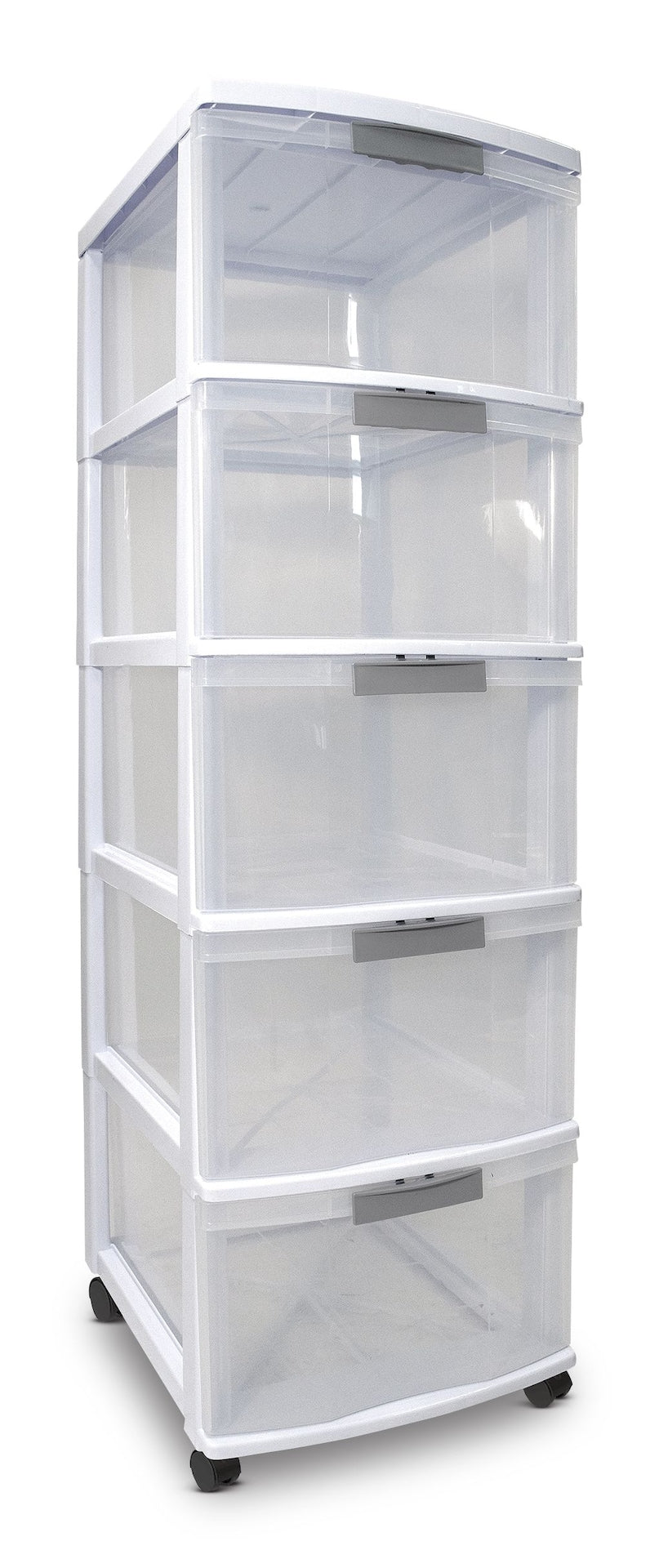 type A Element Lockable White Frame 5-Drawer Storage Tower/Cart with Wheels, 26-in
