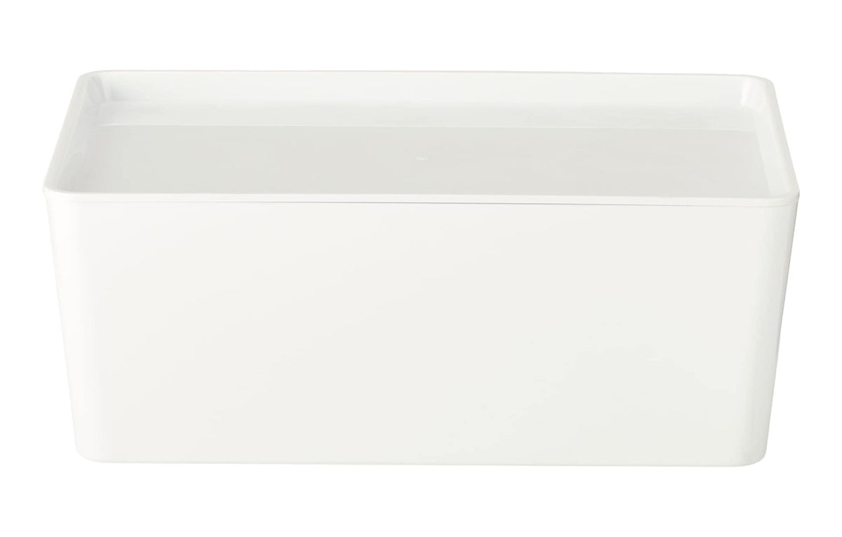 type A Flexible Storage Bin with Lid, White, 3.8-L