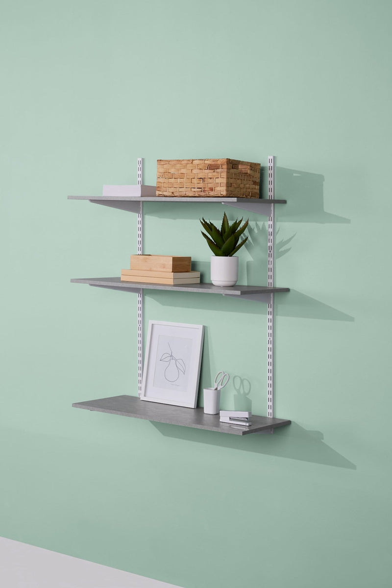 type A Floating Wall Shelf Board, Grey Concrete, 16 x 35-in H7