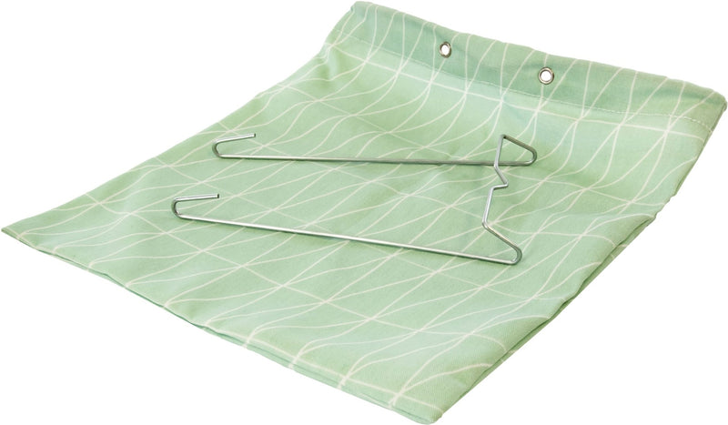 type A Hanging Clothespin Bag, Green/White, 7.9-in x 0.5-in x 18-in J6