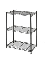 type A Metal 3-Tier Adjustable Wire Shelving Storage Unit, Black