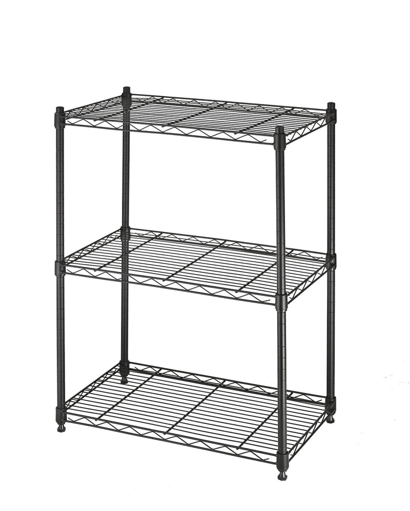 type A Metal 3-Tier Adjustable Wire Shelving Storage Unit, Black R4
