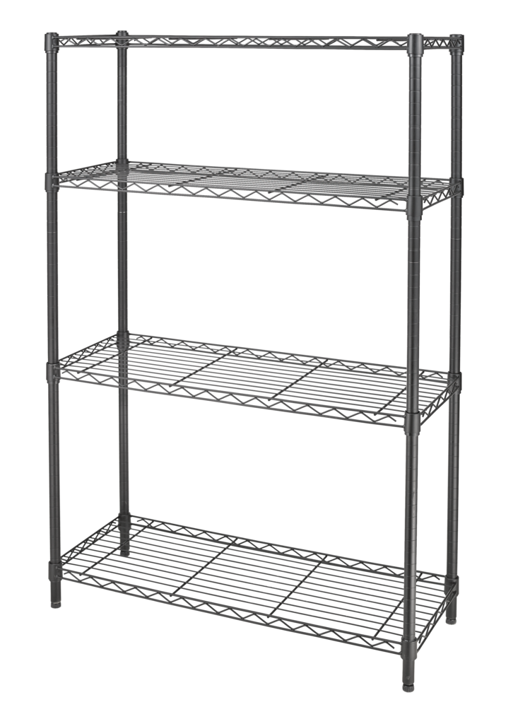 type A Metal 4-Tier Adjustable Wire Storage Shelves/Unit, Black N8