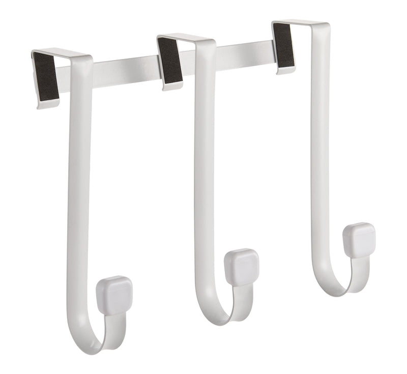 Type A Modern Over-The-Door Triple Hook, White, 9-in G5