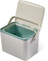 type A Plastic Rectangular Compost Bin, White, 4-L