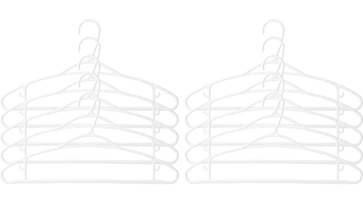 type A Plastic Slim Hangers, 10-pk