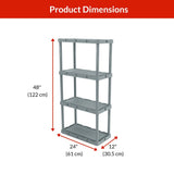 type A Prima Light-Duty 4-Tier Connecting Shelving Storage Unit, Holds up to 220-lb