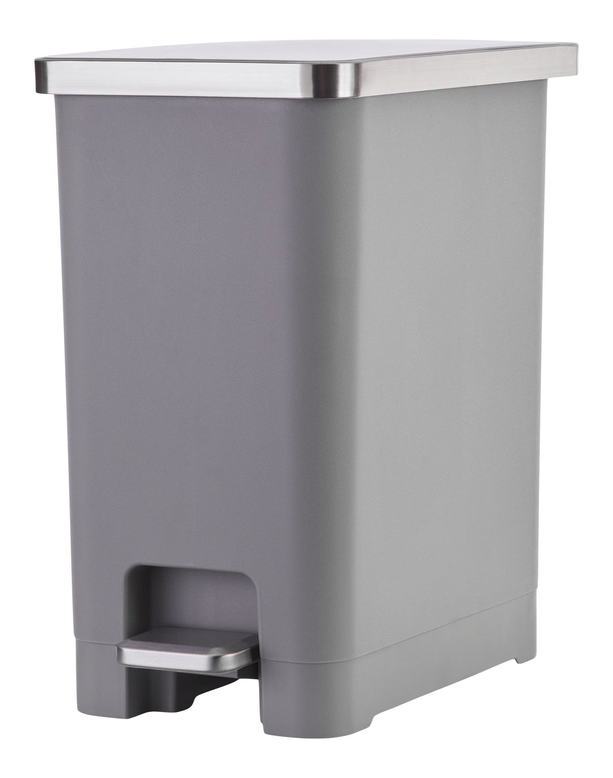 Type A Slim Grey Resin Garbage Can, 15-L