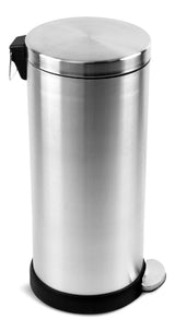 type A Stainless Steel Circular Step Garbage Can, 30-L